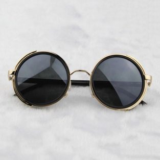 Steampunk Glasses - Gold & Gray With Side Shields